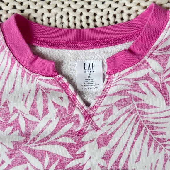 GAP Kids Pink and White Leaf Print Girls Top and Shorts Size Medium - Picture 4 of 4